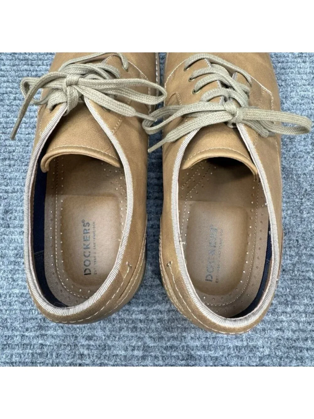 Dockers Shoes Mens 12 Tan Brown Bronson Oxford Lace Up Casual Dress Gum Sole